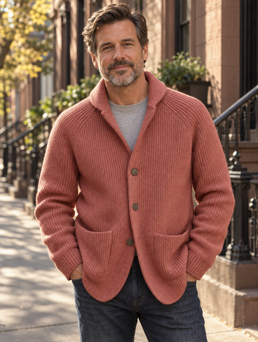 Nolan | Ribbed Button-Front Cardigan