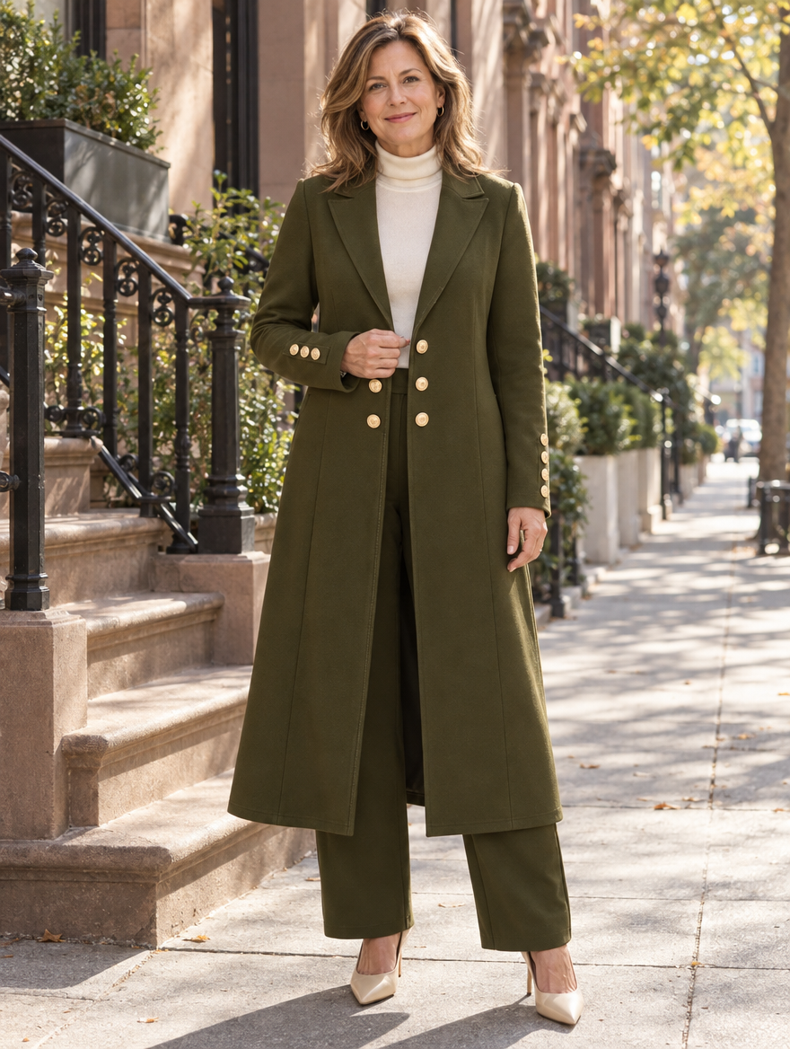 Viviana | Longline Coat & Pants Set