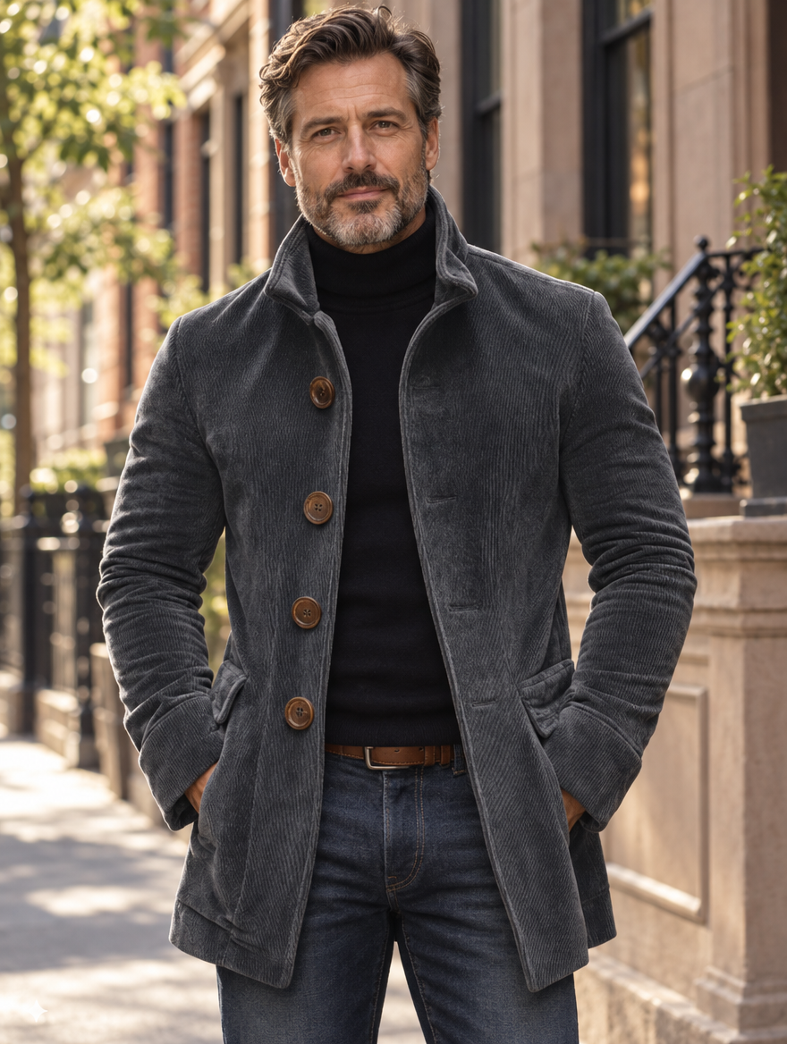 Marius | Textured Stand-Collar Jacket