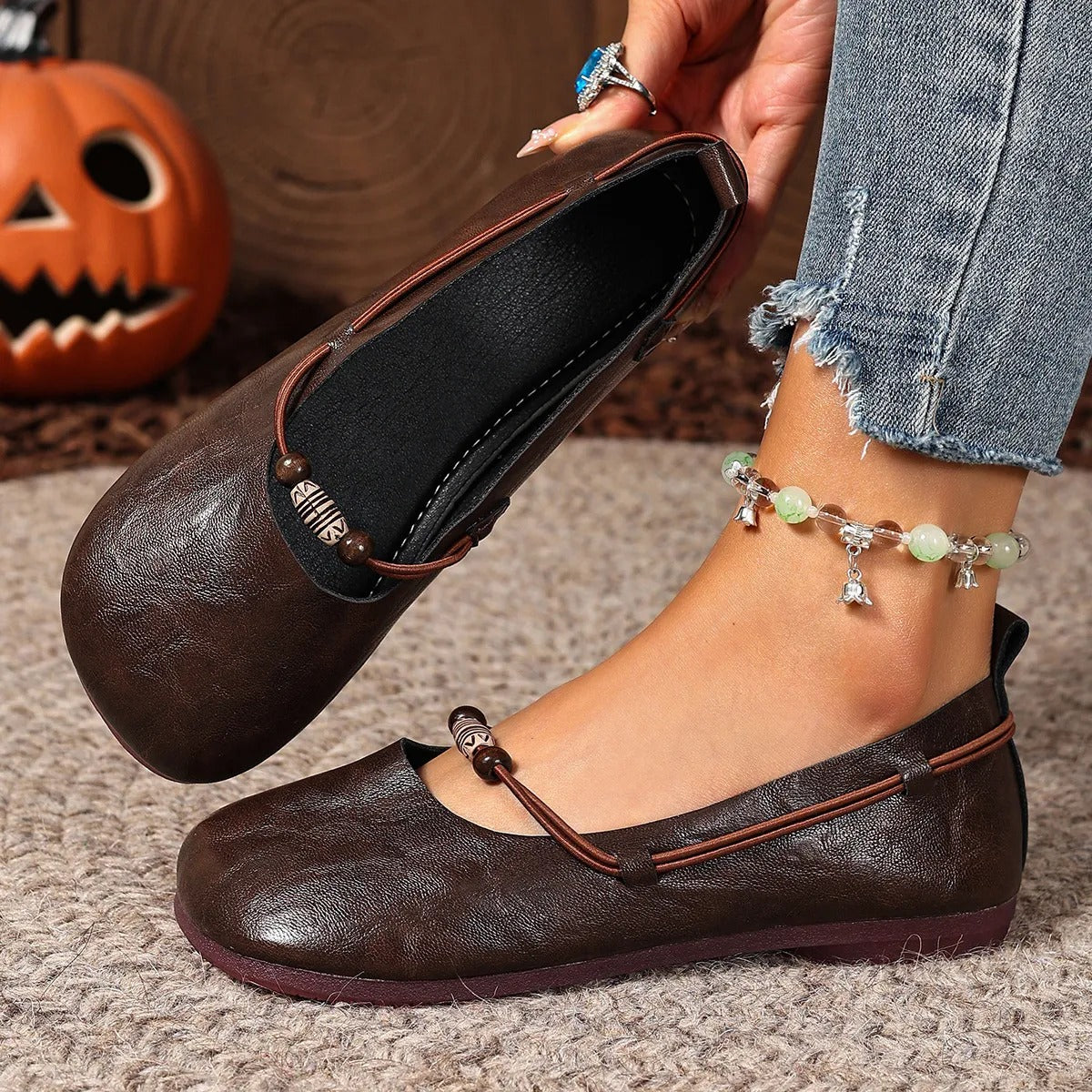 Nina | Bohemian Beaded Mary Jane Flats