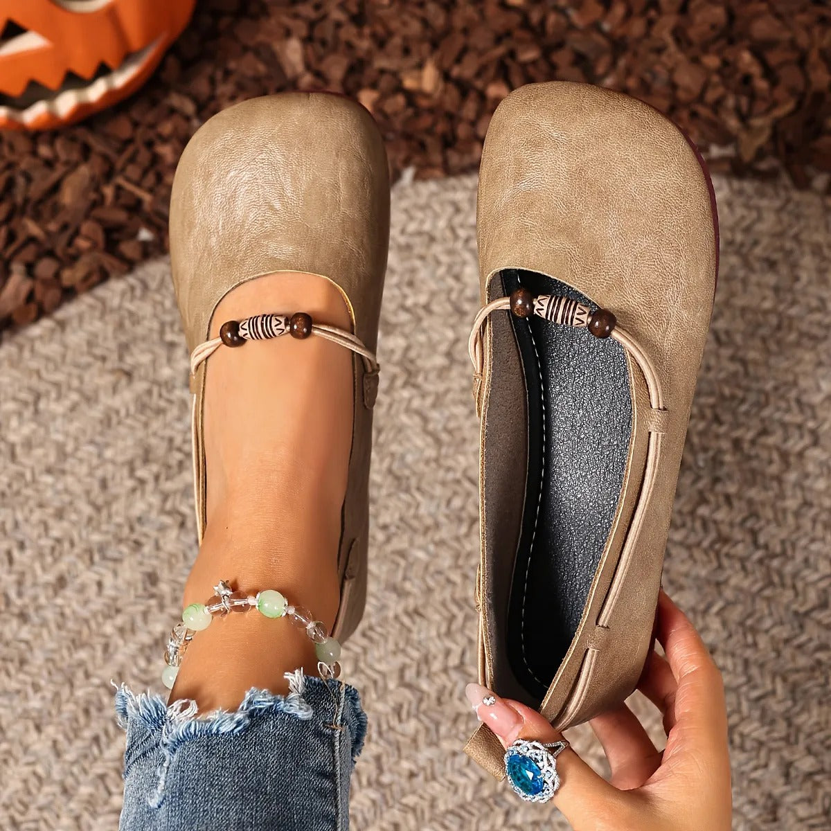 Nina | Bohemian Beaded Mary Jane Flats