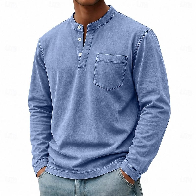 Tobias | Stand-Collar Long-Sleeve Henley