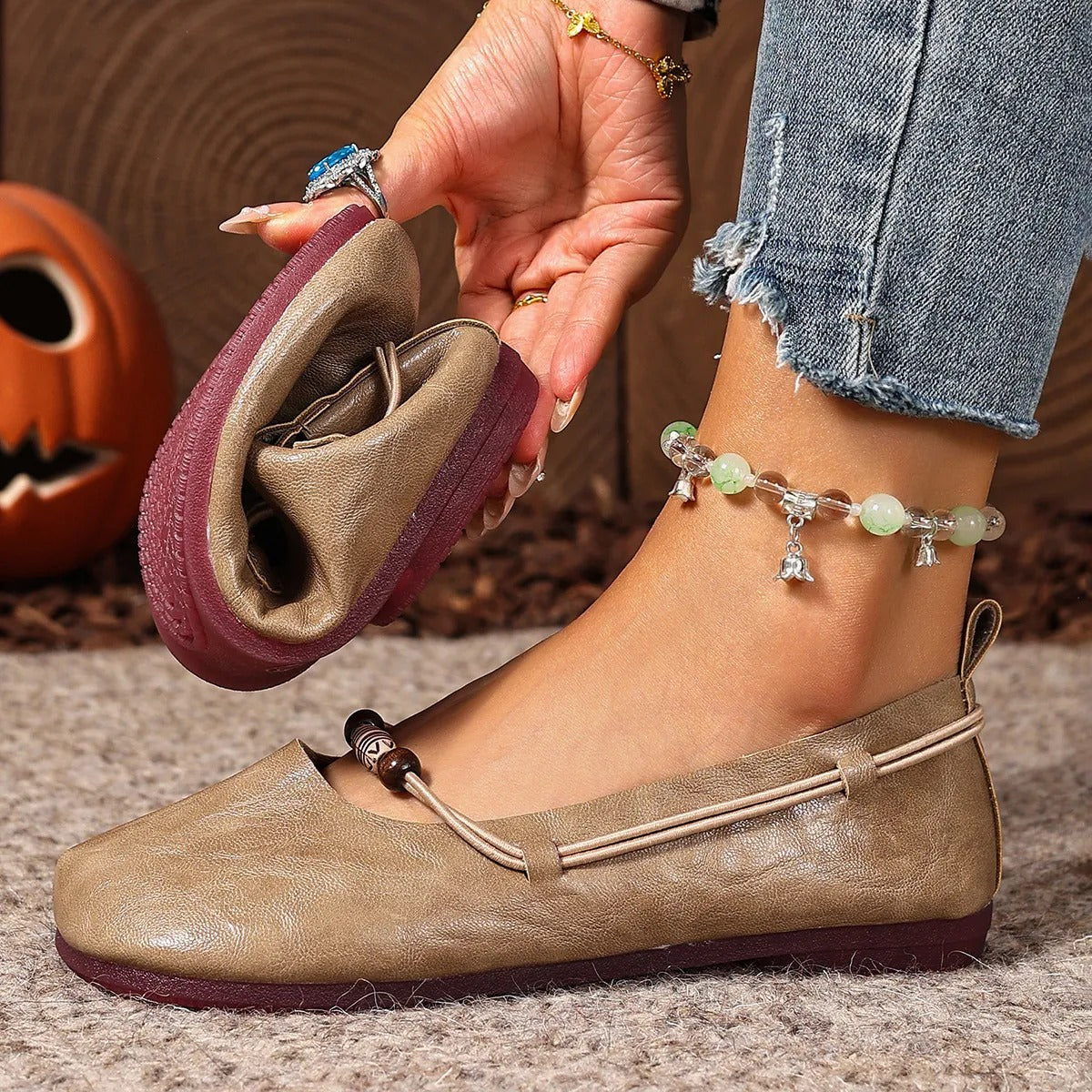 Nina | Bohemian Beaded Mary Jane Flats