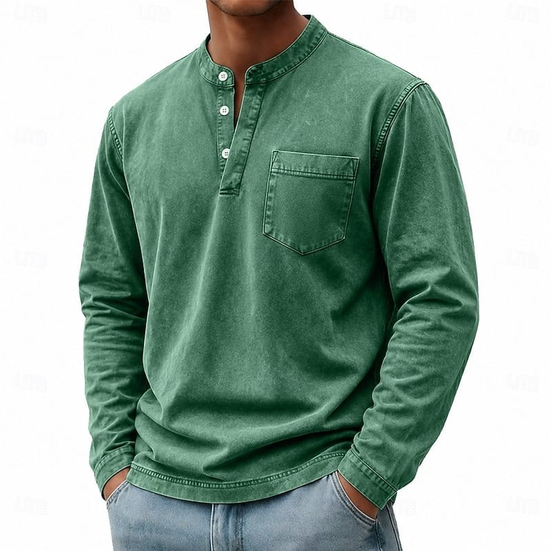 Tobias | Stand-Collar Long-Sleeve Henley