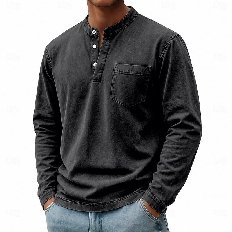 Tobias | Stand-Collar Long-Sleeve Henley