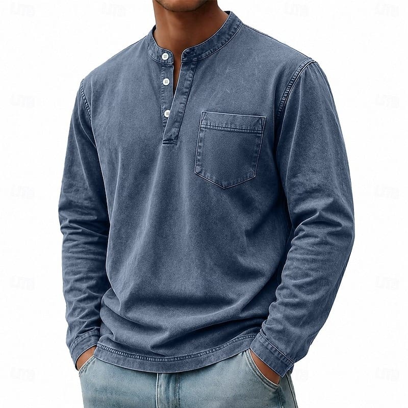 Tobias | Stand-Collar Long-Sleeve Henley