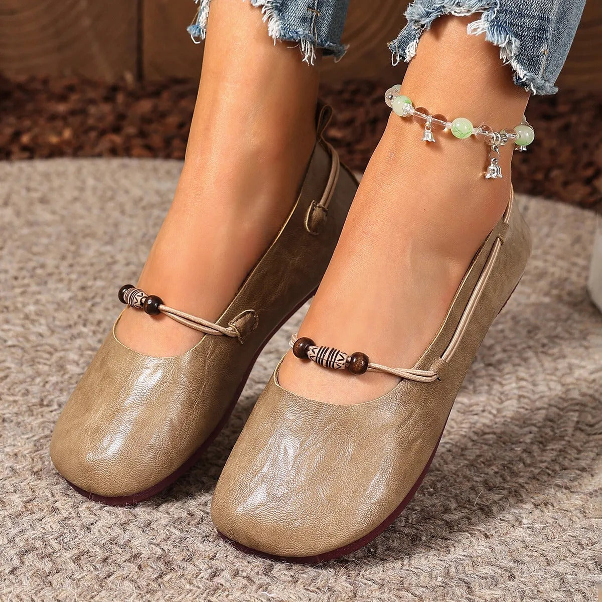 Nina | Bohemian Beaded Mary Jane Flats