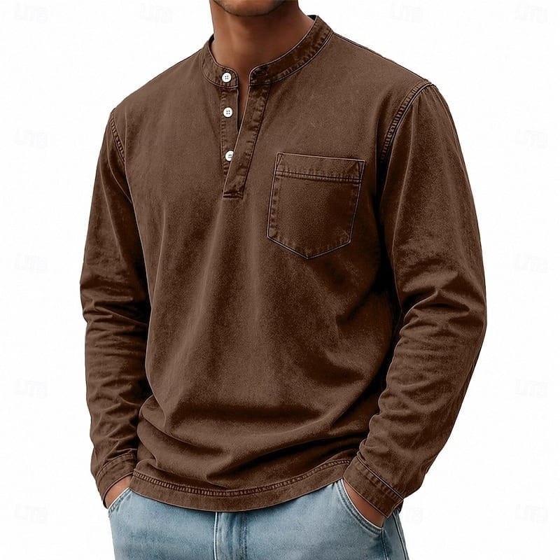 Tobias | Stand-Collar Long-Sleeve Henley