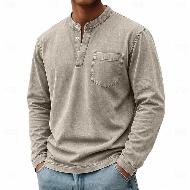 Tobias | Stand-Collar Long-Sleeve Henley