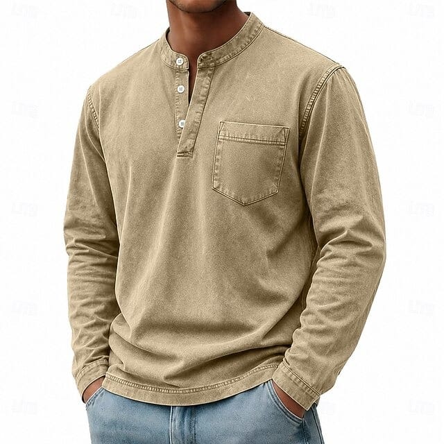 Tobias | Stand-Collar Long-Sleeve Henley