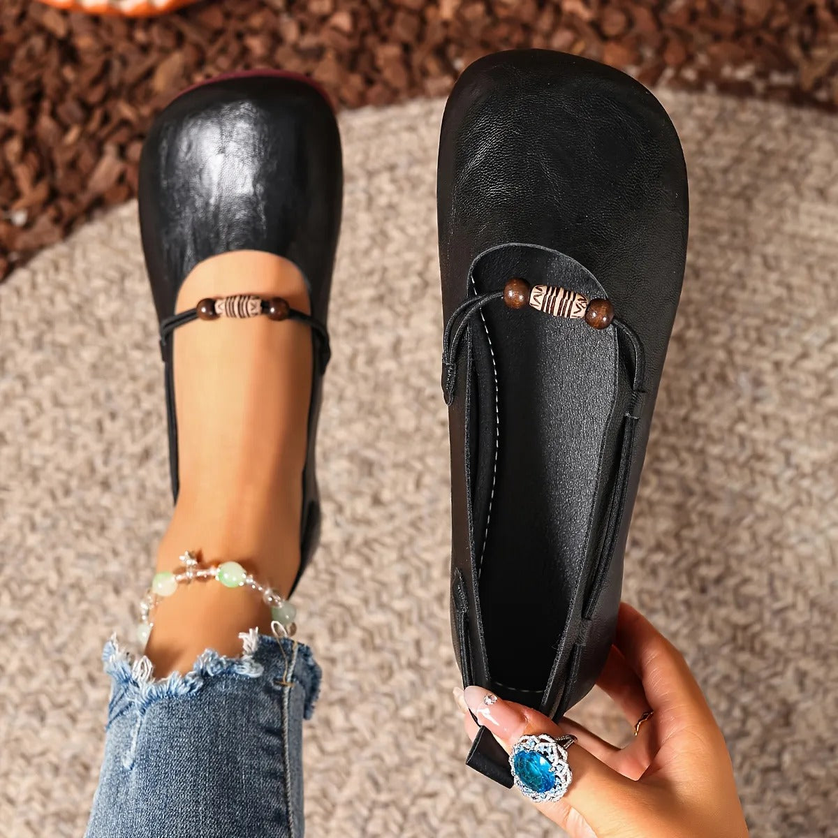 Nina | Bohemian Beaded Mary Jane Flats