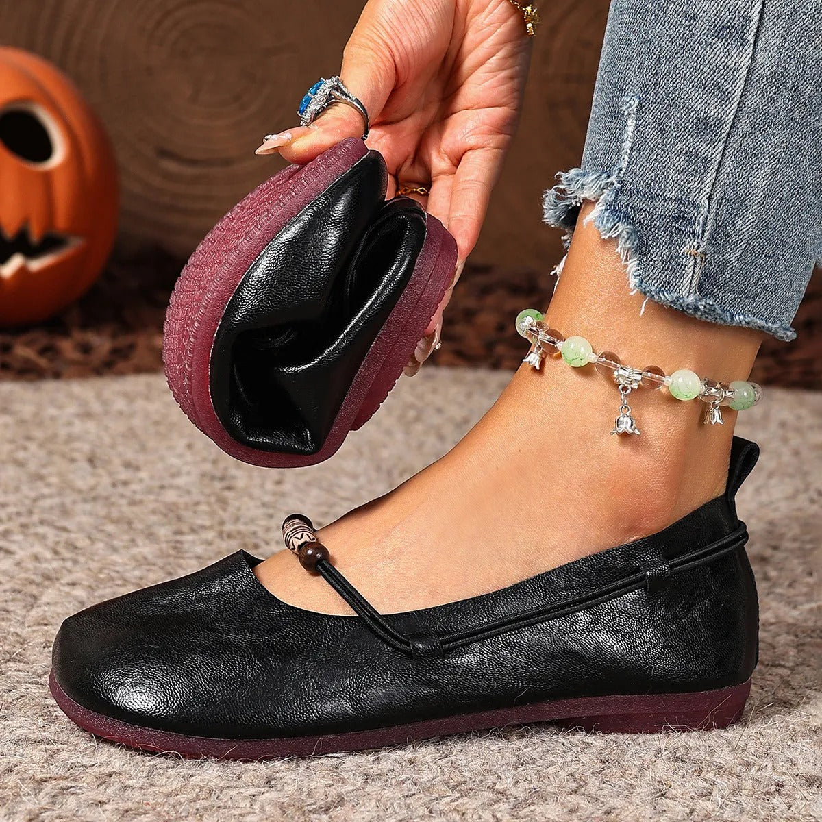 Nina | Bohemian Beaded Mary Jane Flats