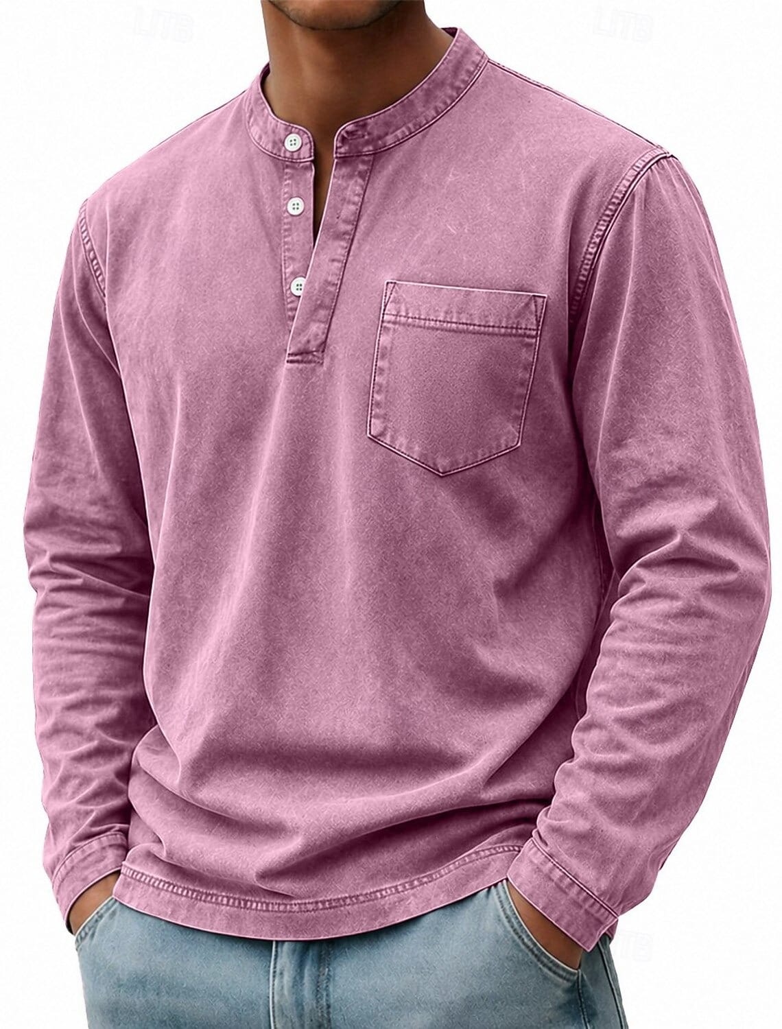 Tobias | Stand-Collar Long-Sleeve Henley