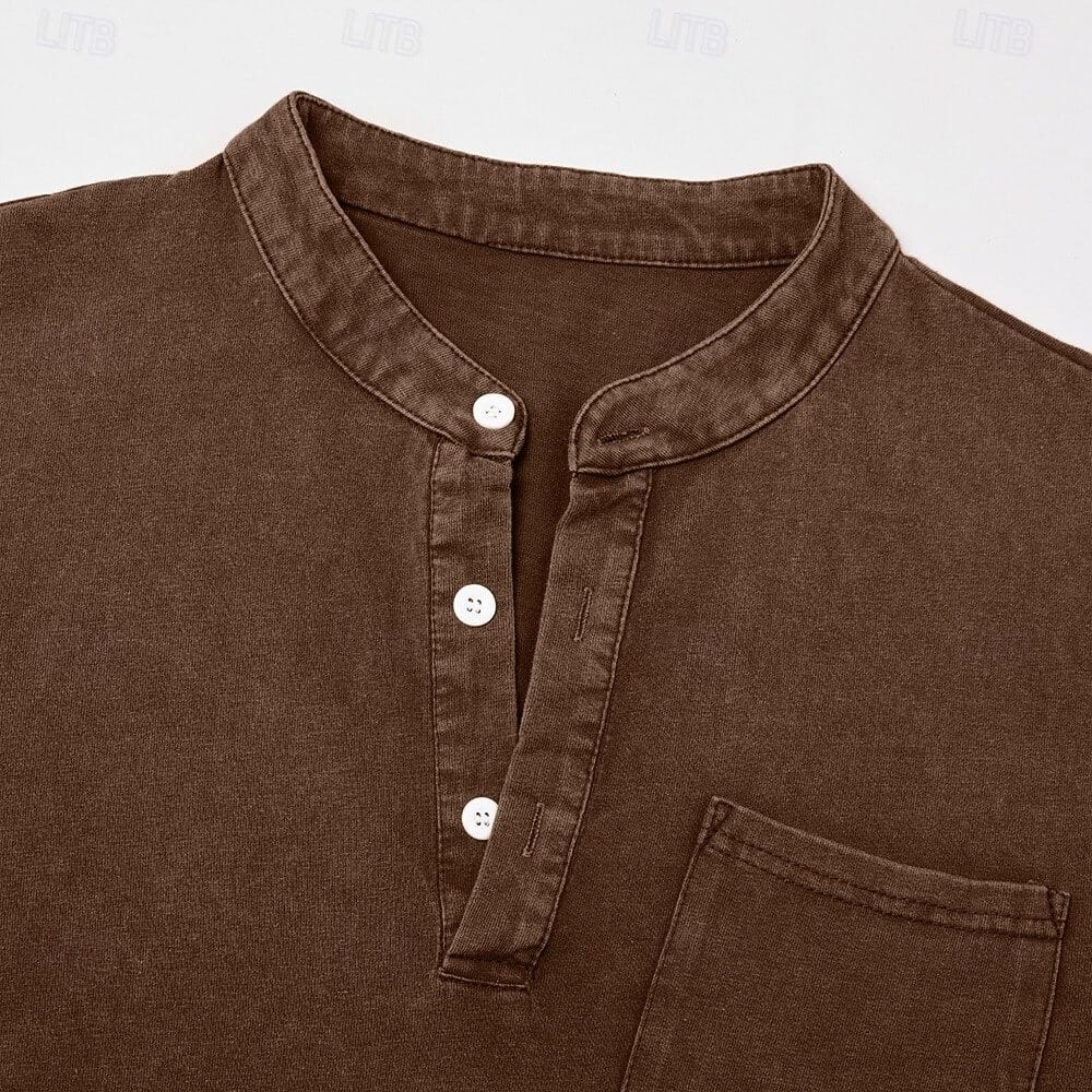 Tobias | Stand-Collar Long-Sleeve Henley