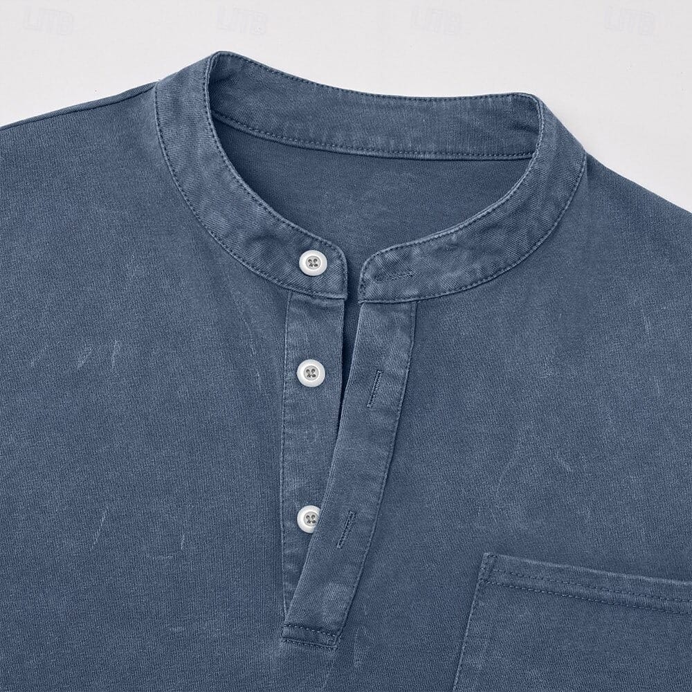 Tobias | Stand-Collar Long-Sleeve Henley
