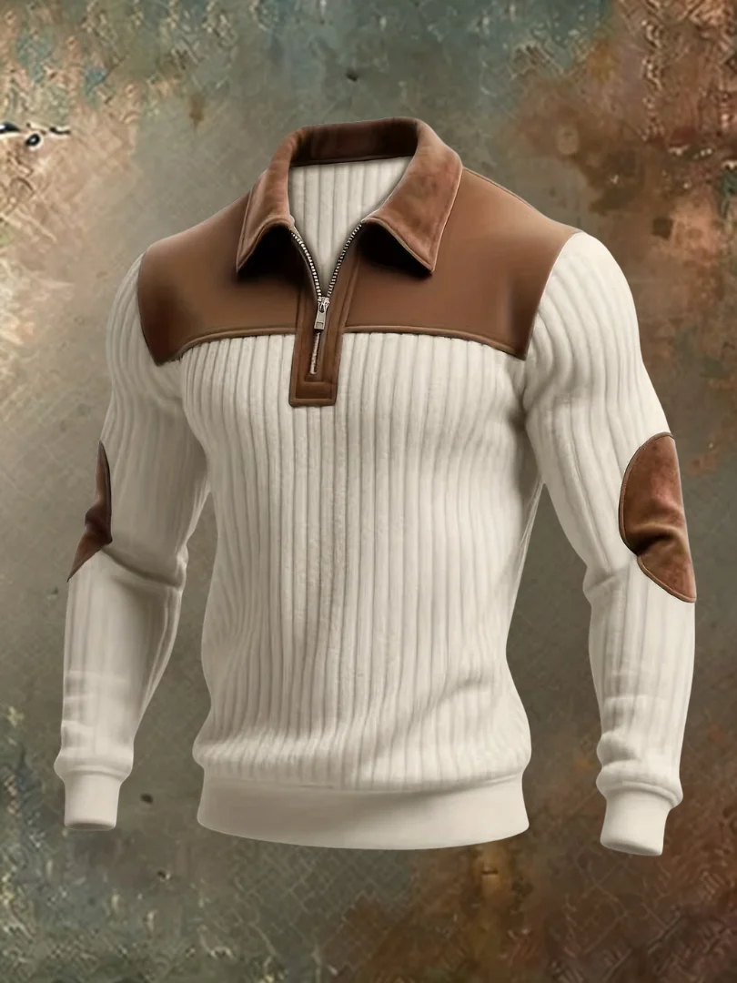Cedric | Ribbed Half-Zip Sweater