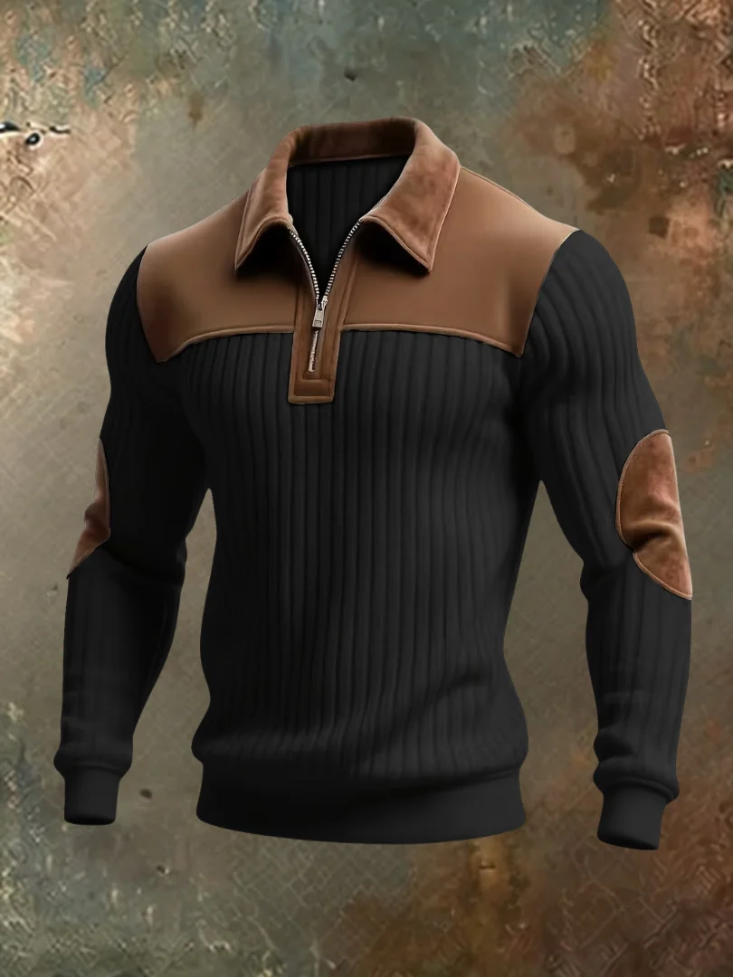 Cedric | Ribbed Half-Zip Sweater