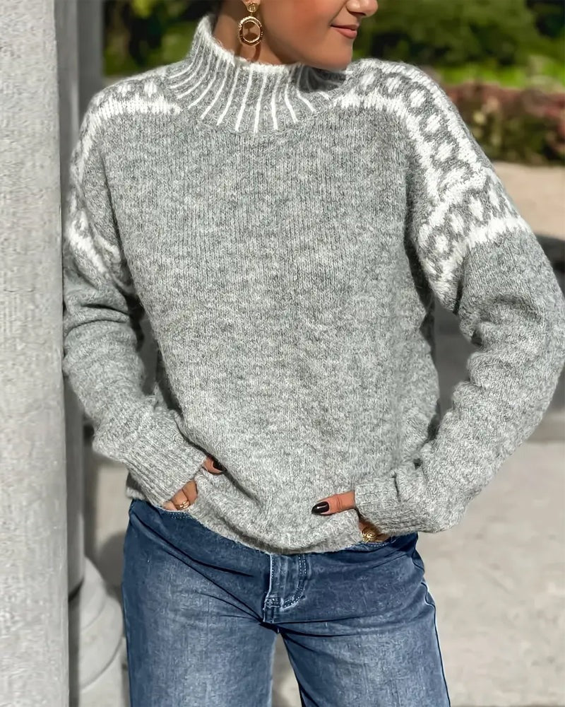Linnea | Button-Neck Waffle Long-Sleeve Top