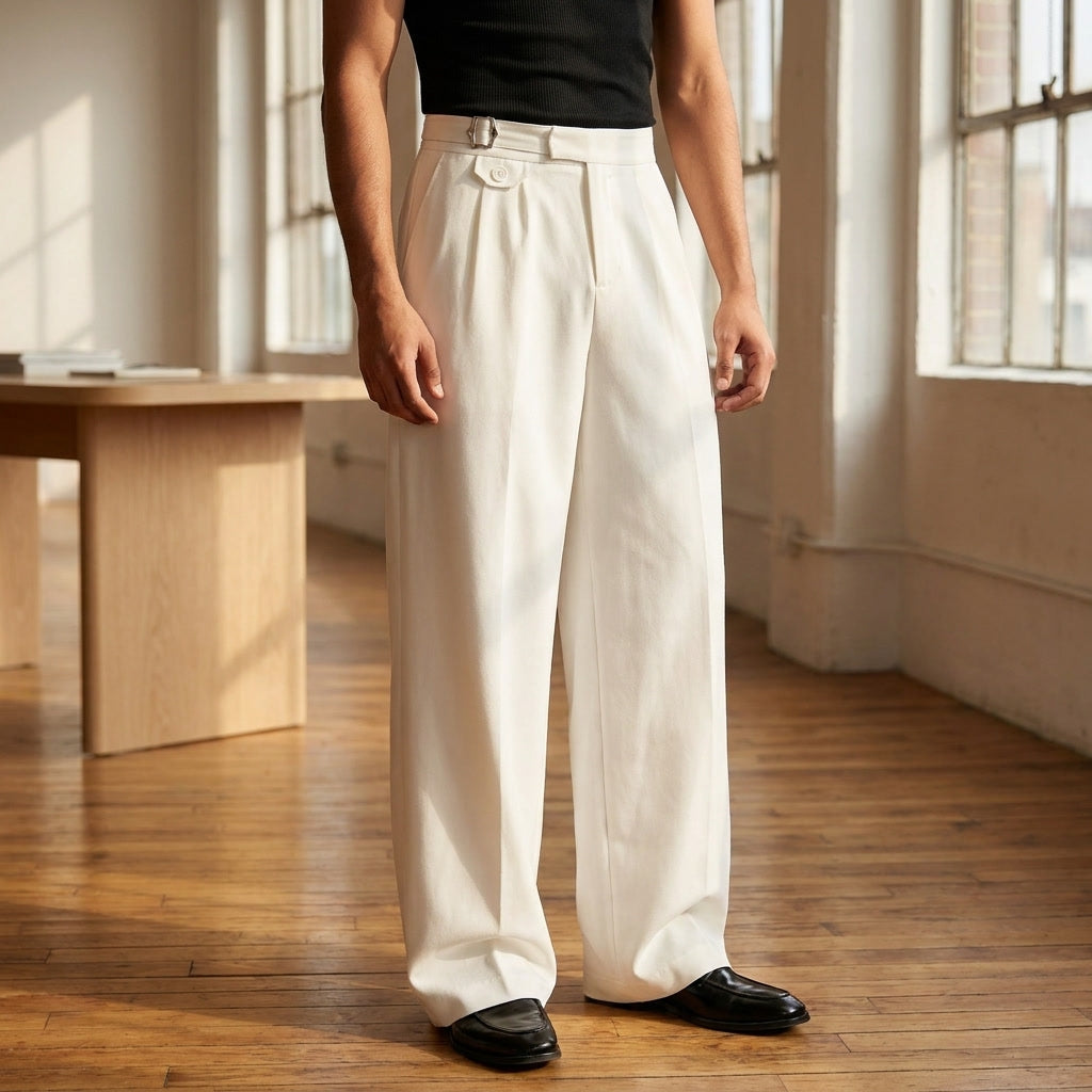 Thomas | Wide-Leg Pleated Trousers