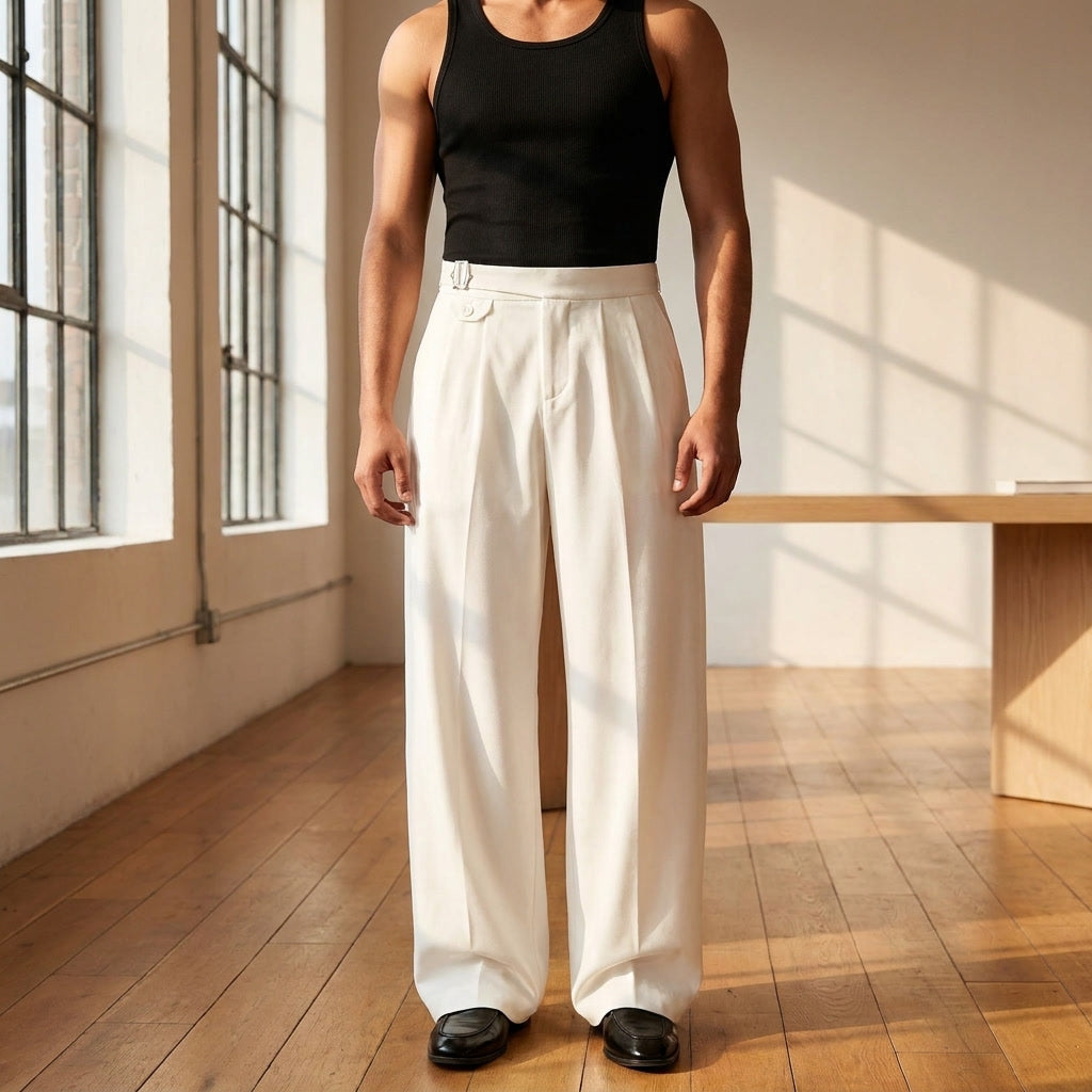 Thomas | Wide-Leg Pleated Trousers
