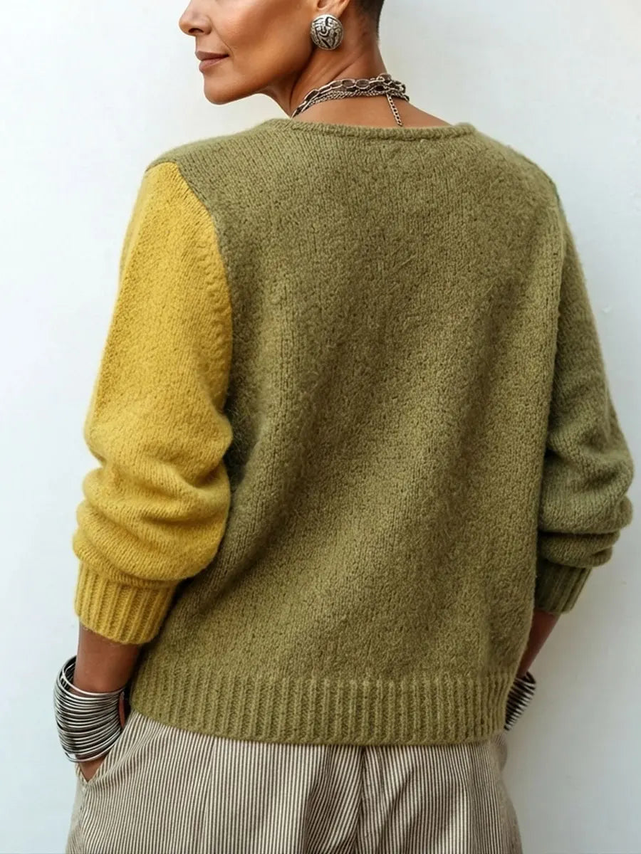 Calista | Asymmetric Color-Block Sweater