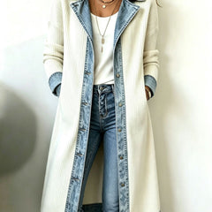 Sylvie | Contrast-Trim Long Cardigan