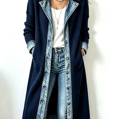 Sylvie | Contrast-Trim Long Cardigan