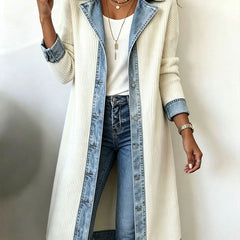 Sylvie | Contrast-Trim Long Cardigan
