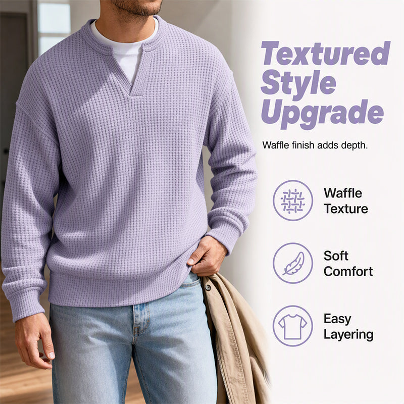 Benjamin | Textured Mock-Layer Sweater