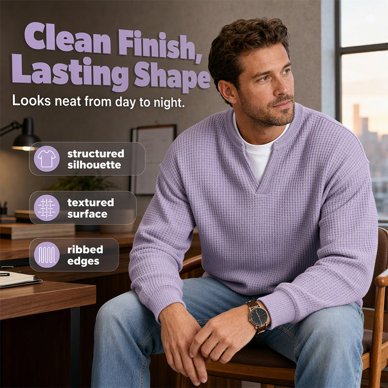 Benjamin | Textured Mock-Layer Sweater