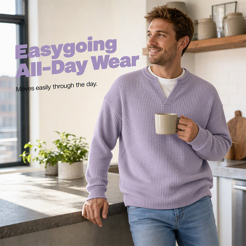Benjamin | Textured Mock-Layer Sweater
