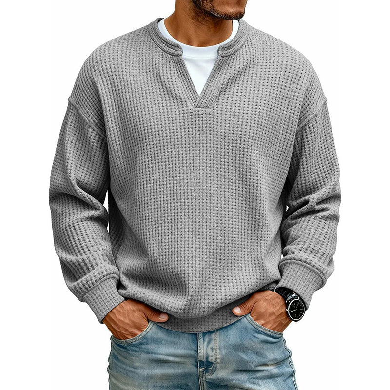 Benjamin | Textured Mock-Layer Sweater