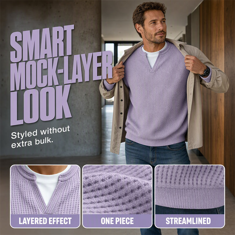 Benjamin | Textured Mock-Layer Sweater