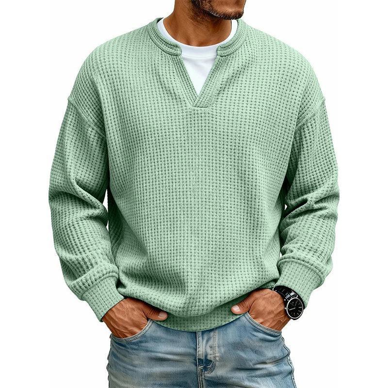 Benjamin | Textured Mock-Layer Sweater