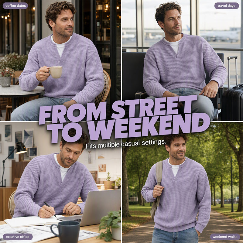 Benjamin | Textured Mock-Layer Sweater