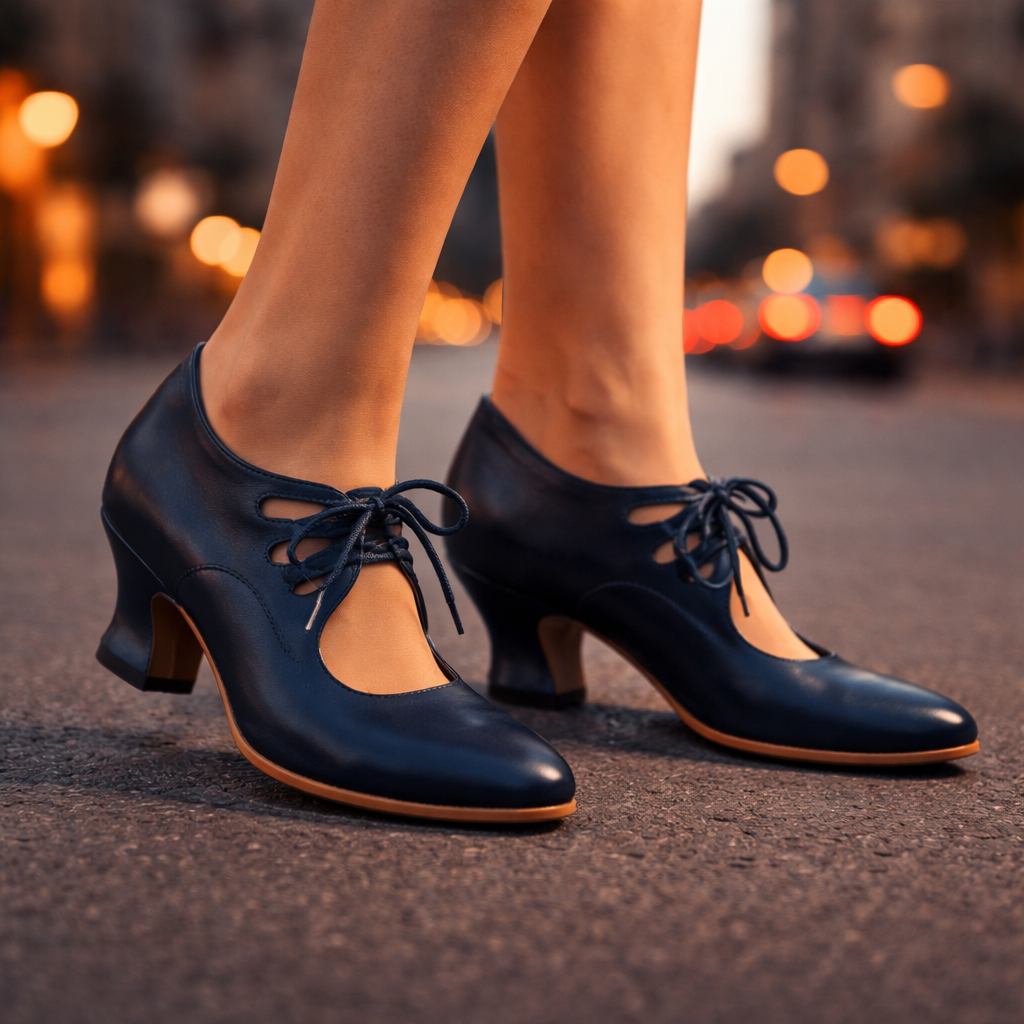Sabine | Lace-Up Almond-Toe Pumps