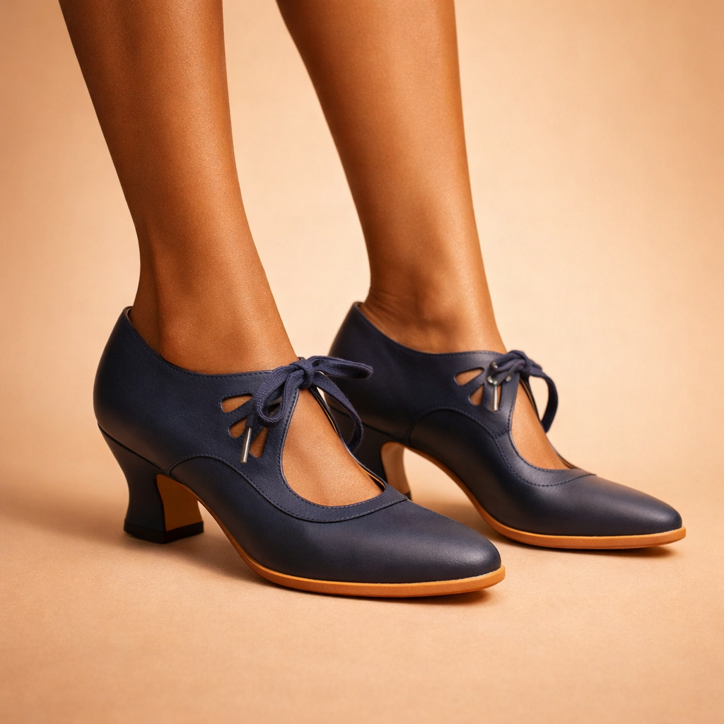 Sabine | Lace-Up Almond-Toe Pumps