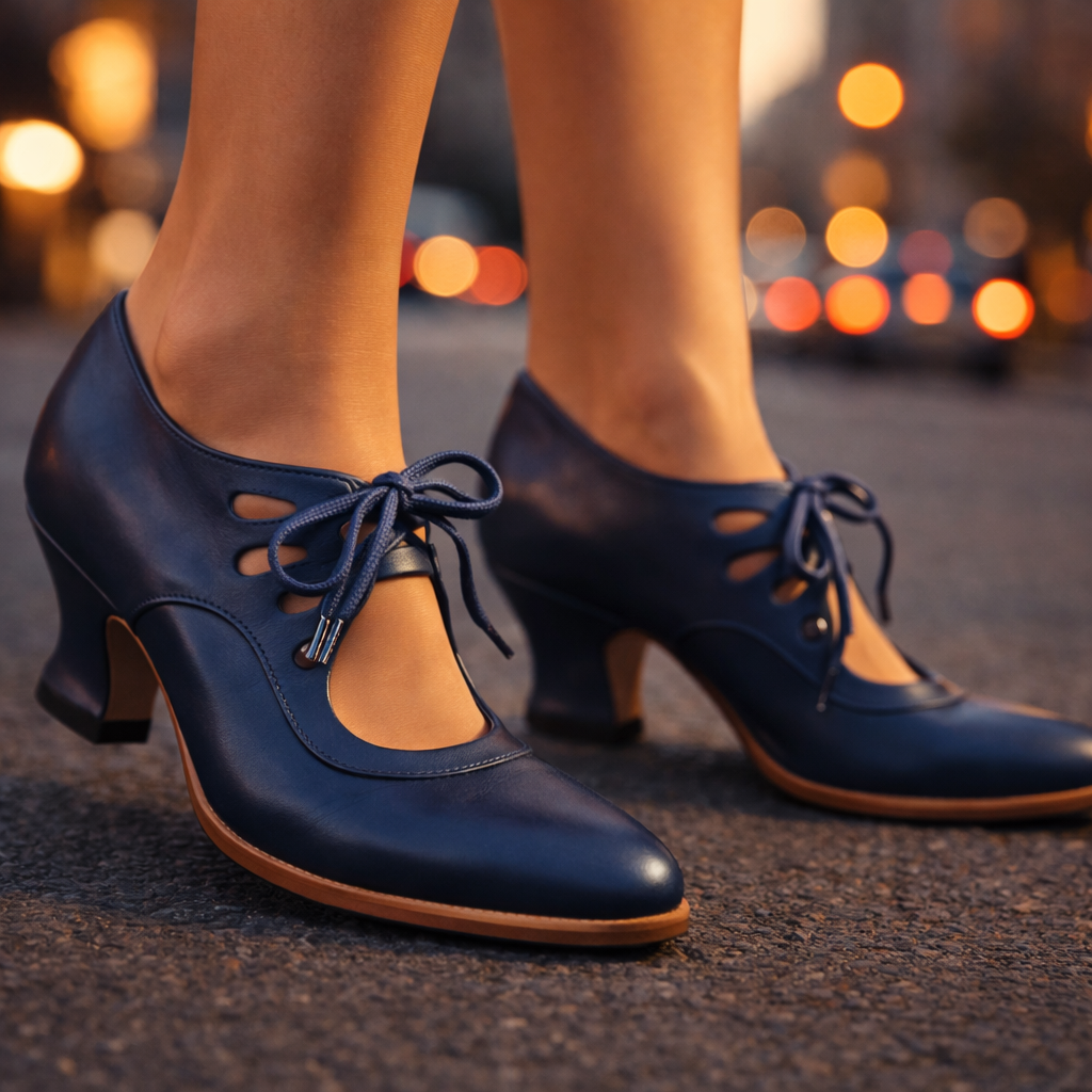 Sabine | Lace-Up Almond-Toe Pumps