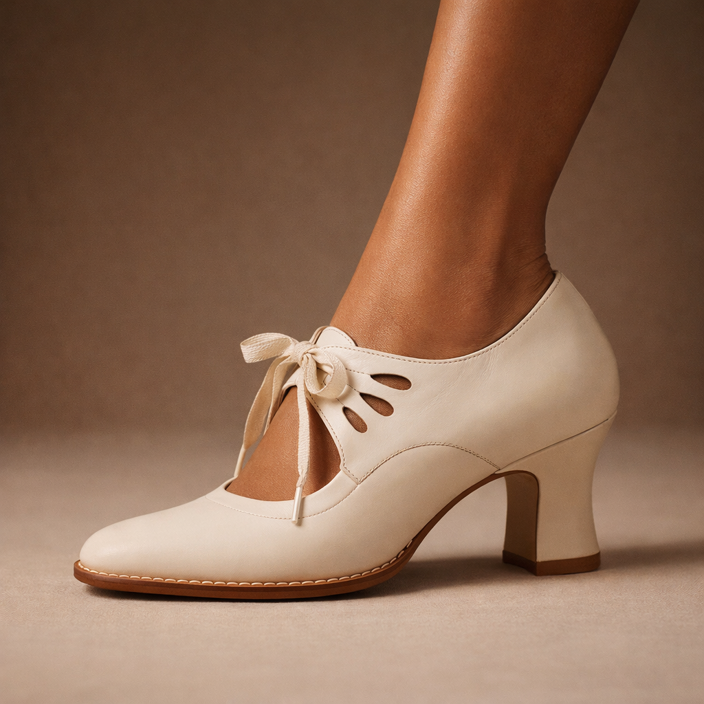 Sabine | Lace-Up Almond-Toe Pumps