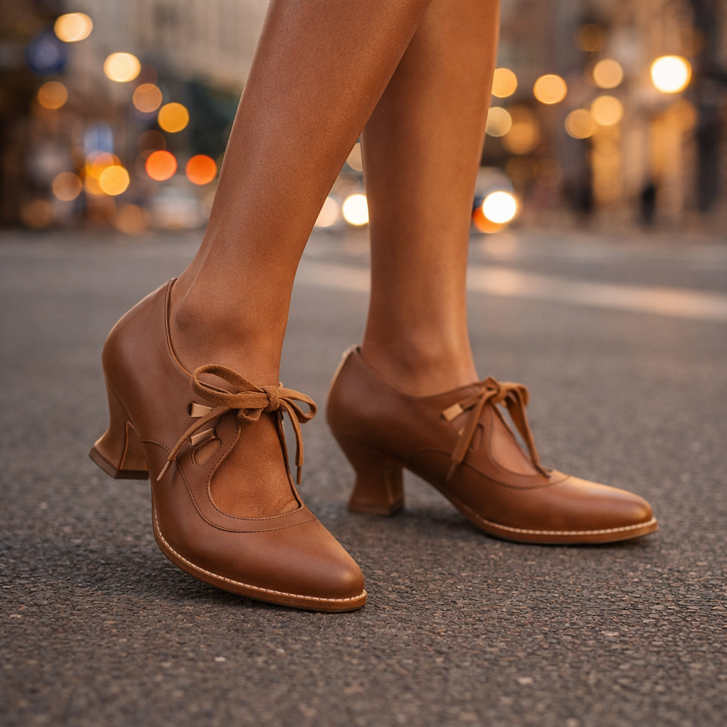 Sabine | Lace-Up Almond-Toe Pumps