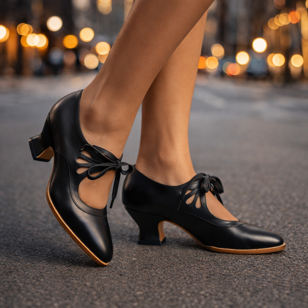 Sabine | Lace-Up Almond-Toe Pumps