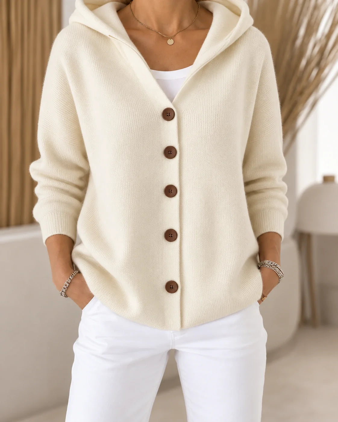 Elara | Hooded Long-Sleeve Cardigan