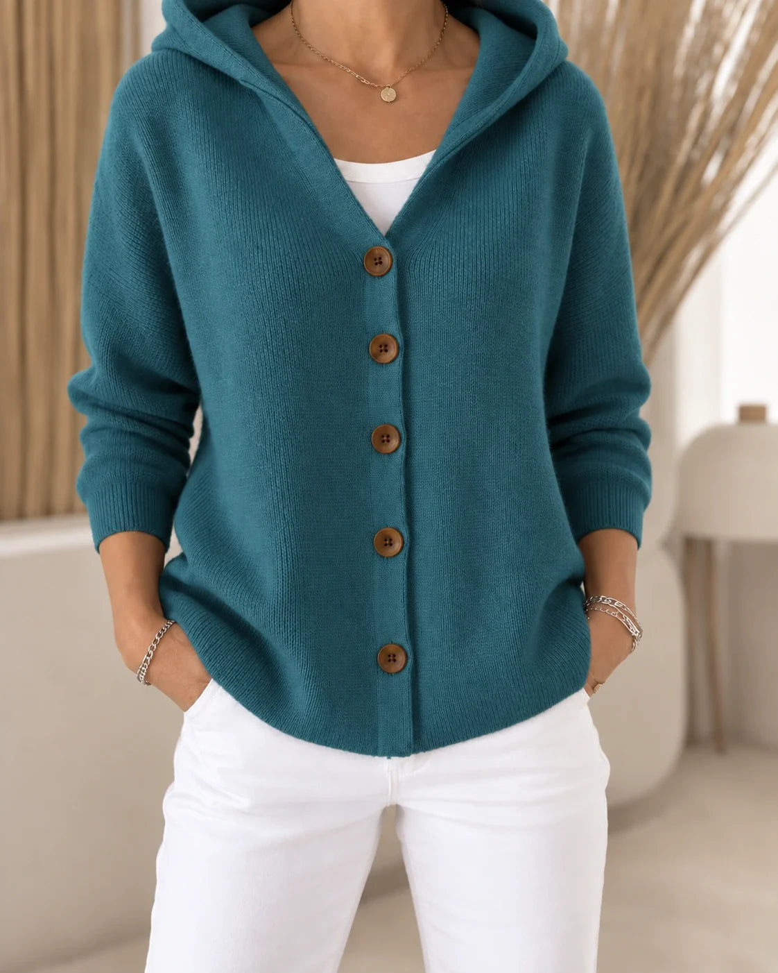 Elara | Hooded Long-Sleeve Cardigan