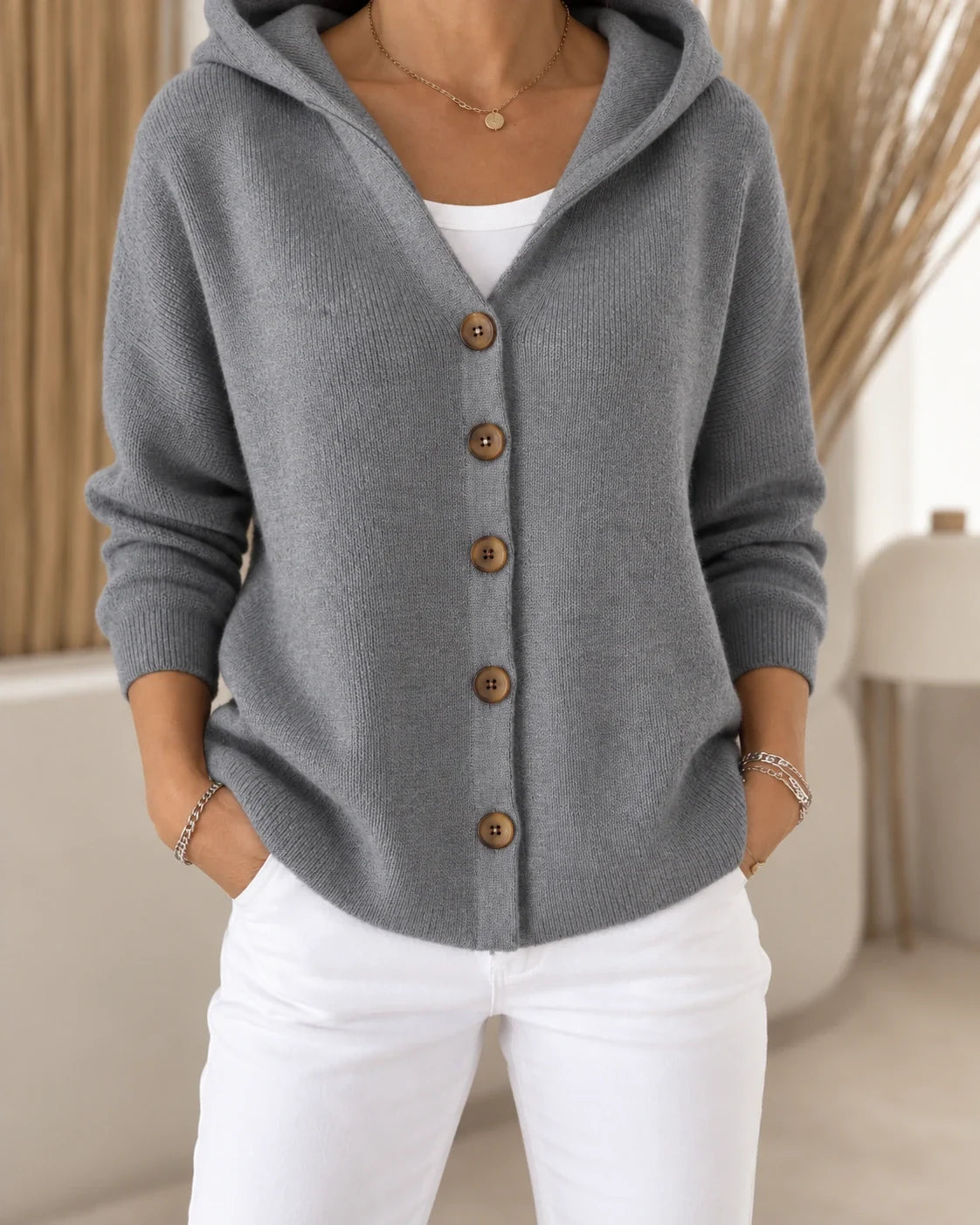 Elara | Hooded Long-Sleeve Cardigan