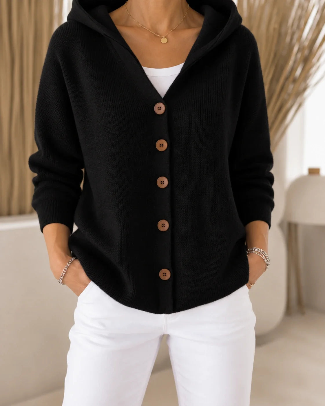 Elara | Hooded Long-Sleeve Cardigan
