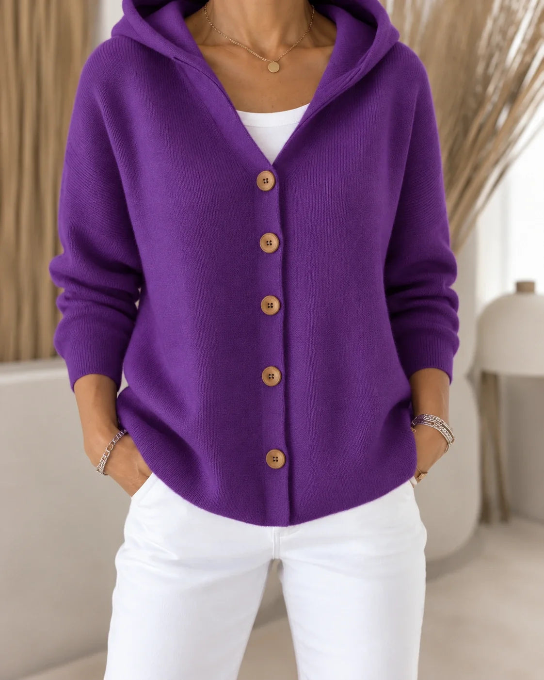 Elara | Hooded Long-Sleeve Cardigan