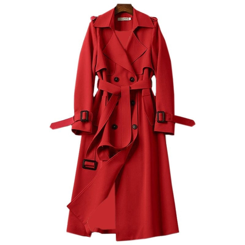 Monique | Double-Breasted Long Trench Coat